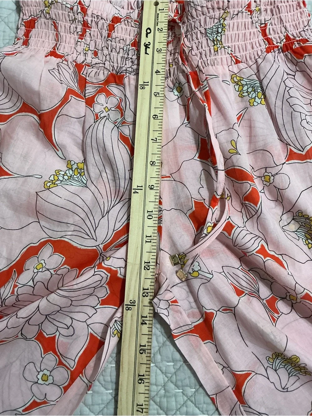 NWT Kate Spade Coastal Garden Wide Leg Cover Up Pants Goji Berry Size XS
